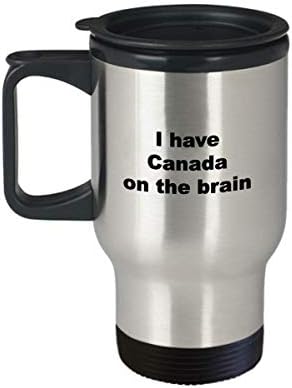 Подарък Пътна Чаша на тема канадската вицове HollyWood & влакното наблизо, имам в Мозъка Канада, Чашата за Кафе с изолация от Неръждаема Стомана