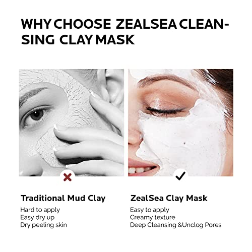 ZealSea 10 грама Дълбоко Очищающей Глинена маска за контрол на омазняване, Отшелушивающая Маска за лице, улучшающая Неравностите по кожата
