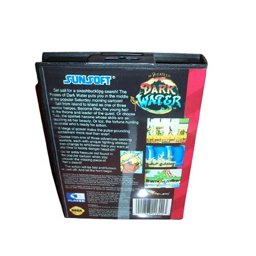 Калъф Aditi Dark Water US с кутия и ръководството За игралната конзола Sega Megadrive Genesis 16 бита MD Card (калъф за САЩ и ЕС)