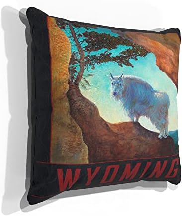 Възглавница от платното Вайомингский планински кози за дивана дома и офиса, картини с маслени бои на художника Кари Plc 18 x 18.