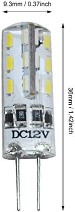 Led лампи MODOAO G4, Двухконтактное основа, Еквивалентен на халогенна лампа с мощност 10 W, 12 Волта за постоянен ток, студено Бяло, Опаковки от 20
