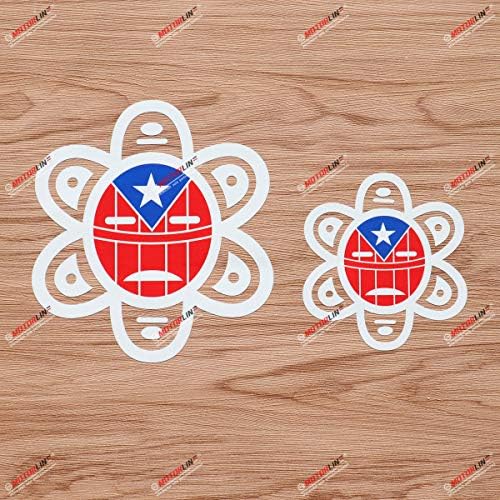 Vinyl Стикер Taino Sun Puerto Rico PR Flag Decal - 2 опаковки Гланц, 4 инча, 6 Инча, за кола, лодка, лаптоп