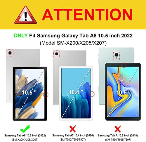 Силиконов калъф Fintie за Samsung Galaxy Tab A8 10.5 инча, модел 2022 (SM-X200/X205/X207), серия Honey Comb, удобен за деца, Лек, устойчив на удари Защитен калъф, черен