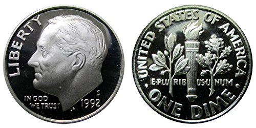 Сребърен десятицентовик 1992 г. с разбивка Рузвелт 10в DCAM Монетен двор на САЩ