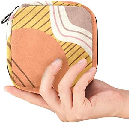 Чанта за съхранение на Хигиенни Кърпички ORYUEKAN, Преносими Многократна употреба Менструални Тампони джоб, Чанта за Съхранение на Тампони за Жени и Момичета, Модерен Cartoony Арт Оранжев Цвят
