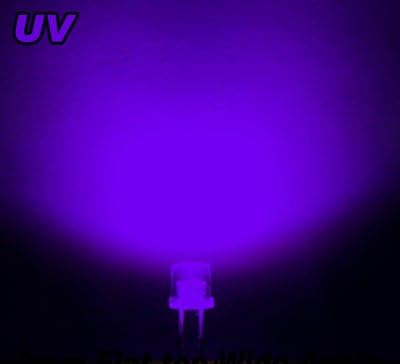 200шт x Супер Ярък 3 mm Плоска Горна Led Лампа Led 3 мм UV-плосък лампа
