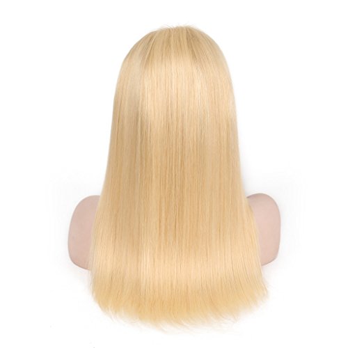 Nobel Hair 613 Светли Перуки, изработени От Човешка Коса За жени С Детски Коса Директни Бразилски естествена Коса Бесклеевой Завързана Перука (завързана предни перука 16 инча 150% плътност)