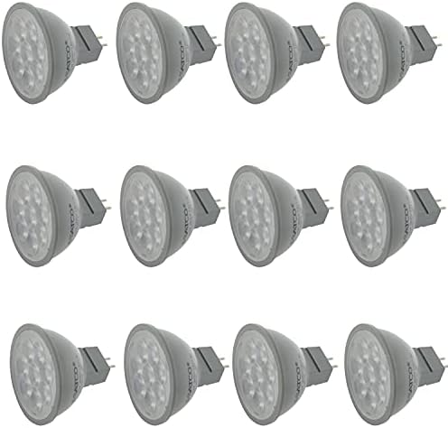 Satco Директна замяна на халогенни лампи с регулируема яркост (12 бр.) S11340; 6 W; MR16 LED; 2700 ДО CCT; Цокъл GU5.3; 40 Градуса. Ъгъл на греда; 24 Волта за осветителни тела Downlight, фокусирана светлина и подвесного