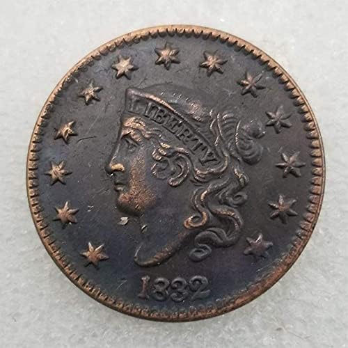 1832 Безплатно Копие Стари монети Американската Айде, От една Стара Монета, необращенная Лутане Никелова монета Американски Морган, отговаря на Изискванията на Обслужване