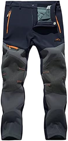 Мъжки панталони Softshell на Руното лигавицата MAGCOMSEN с 5 Джоба цип, Непромокаеми Туристически Ски Панталони за Отдих