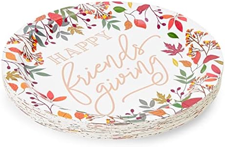 Спаркл енд Бэш, 24 опаковки по-Големи Хартиени чинии за подаръци на приятелите си с Есента листа, фолио, от розово злато (10 инча)
