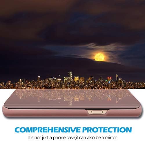 Съвместимост с Samsung Galaxy S21 Калъф Flip Кожен Калъф Прозрачно Огледало за обратно виждане устойчив на удари Калъф със стойка Срещу Надраскване Защитни Калъфи за телефони Samsung S21