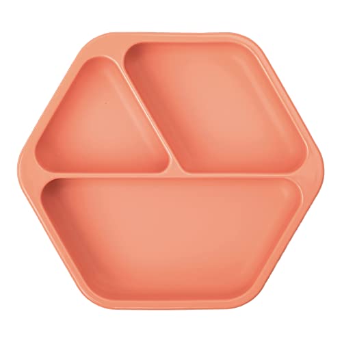 Силиконовата Смукателна детска чиния Tiny Туинкъл, Разделено ястие с вендузата за първите ястия и самостоятелно Хранене на малки деца, Led уреди за самостоятелно Отбиване от гърдата (Маслинова чиния)