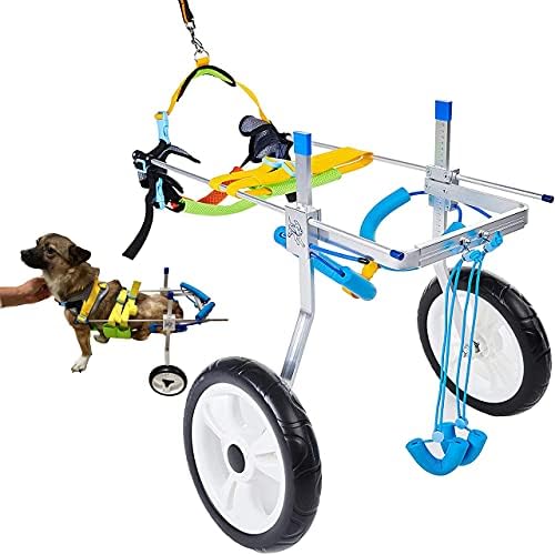 HobeyHove Регулируема Голяма количка за кучета /Инвалидни колички, за задните крака Голяма инвалидна количка за кучета Лек, лесен за сглобяване, Лек, лесен за сглобяване (7-размера) (XL)