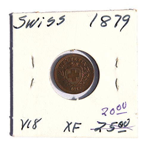 1879 CH Швейцария Монета в 1 Сантим/Раппен/Сентесими Отлични детайли