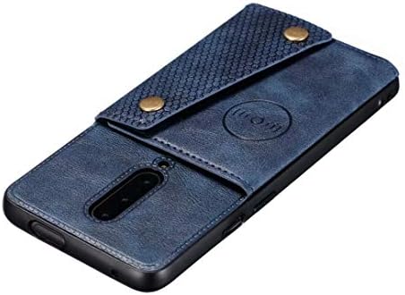 Калъф за OnePlus 7 Pro, една Чанта-портфейл Ranyi с отделения за кредитни карти, поставка [Подходящ за магнитно закрепване в колата], Защитен калъф-чанта от изкуствена кожа с двойна катарама за OnePlus 7 Pro (2019),