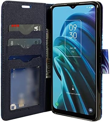 Дизайн Zase за TCL 30 XE 5G Чанта-портфейл T-Mobile, Защитен калъф, Приятен за носене-за награда от изкуствена кожа Премиум-клас, магнитна закопчалка, със стойка, слот за ID-карта, с каишка на китката, за да TCL 30