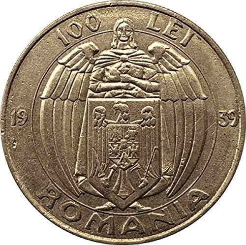 Монета на Повикване 1939 Румъния Копие 100 Lei Златни Монети с 35 мм Копие Колекция Бижута Подаръци Колекция от Монети