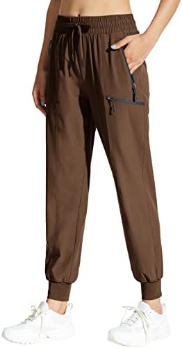 MOCOLY Дамски Туристически Панталони-Карго С Еластична гумена лента За кръста, бързо съхнещи Леки Външни Непромокаеми UPF 50 +, Дълги Панталони с Ципове