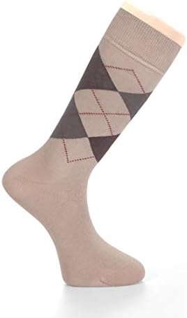 Мъжки Памучни Чорапи За рокли LAETAN от Аргайла, Размер на Екипажа, Сватбени Чорапи за Младоженеца