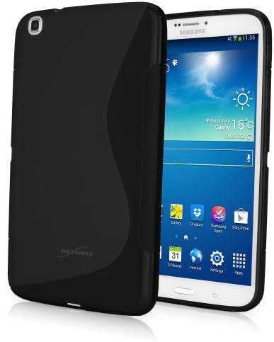 Калъф за Galaxy Tab 3 8.0 (Case by BoxWave) - Двуслойни сверхпрочный калъф от TPU с амортизирующими, кът за Galaxy Tab 3 8.0, Samsung Galaxy Tab 3 8.0 - Черно jet black