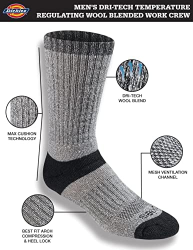 Шеги мъжки Dri-tech Терморегулирующие Вълнени Чорапи от смесовой вълна За работна екип Multipack