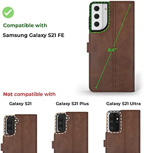 Ретро портфейл Snakehive за Samsung Galaxy S21 FE ||Чанта-портфейл от естествена кожа за телефон || Естествена кожа с поставка за гледане и 3 за притежатели на карти || флип-надолу корица-фолио с отделения за карти