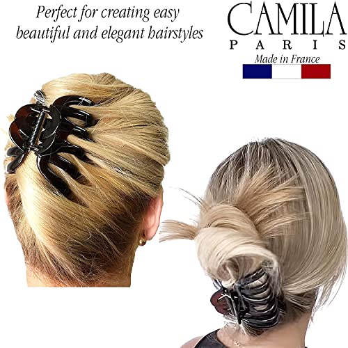 Camila Paris AD718 френска шнола за коса във формата на октопод, големи щипки за гъста коса, голяма шнола-нокът за дълга коса, здрави щипки за коса за момичета и жени на вълно