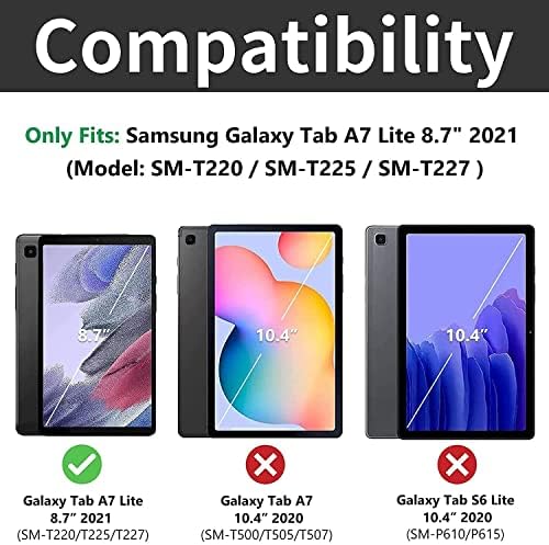Калъф за Samsung Galaxy Tab A7 Lite 8,7 инча 2021, Ултра-Лек smart-калъф с функция за автоматичен режим на сън/пробуждане за Samsung Galaxy Tab A7 Lite Tablet (SM-T220/T225/T227), Библейски Цвете Псалм 46-5