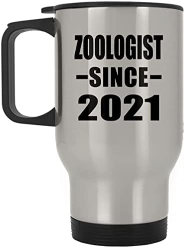 Designsify Zoologist С 2021 г., Сребърна Пътна Чаша 14 грама, на Чаша от Неръждаема Стомана С Изолация, Подаръци за рожден Ден, Годишнина, Коледа, Деня на Бащи и Майки