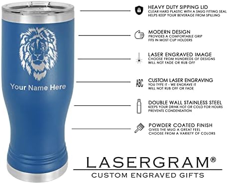 Чаша Pilsner с вакуумна изолация LaserGram 14 унции, Сохраняй спокойствие и выпускайся 2020 г., 2021, 2022, 2023, с индивидуален надпис (тъмно синьо)