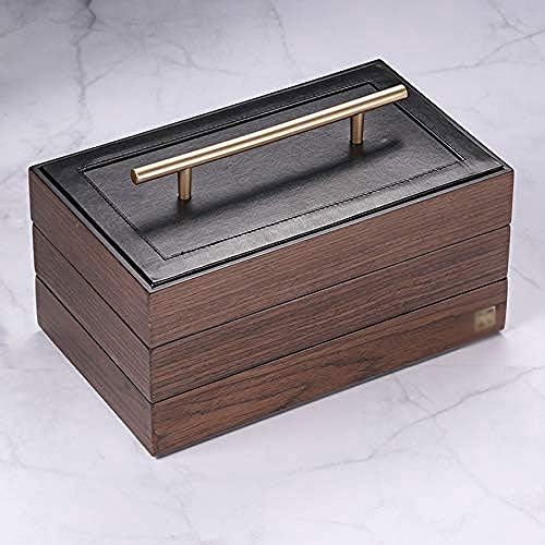 Ковчег за бижута WYBFZTT-188 - Дървена Кутия За Опаковане на Бижута с Дръжка, Трислоен Органайзер За Съхранение на Бижута, Калъфи За Носене
