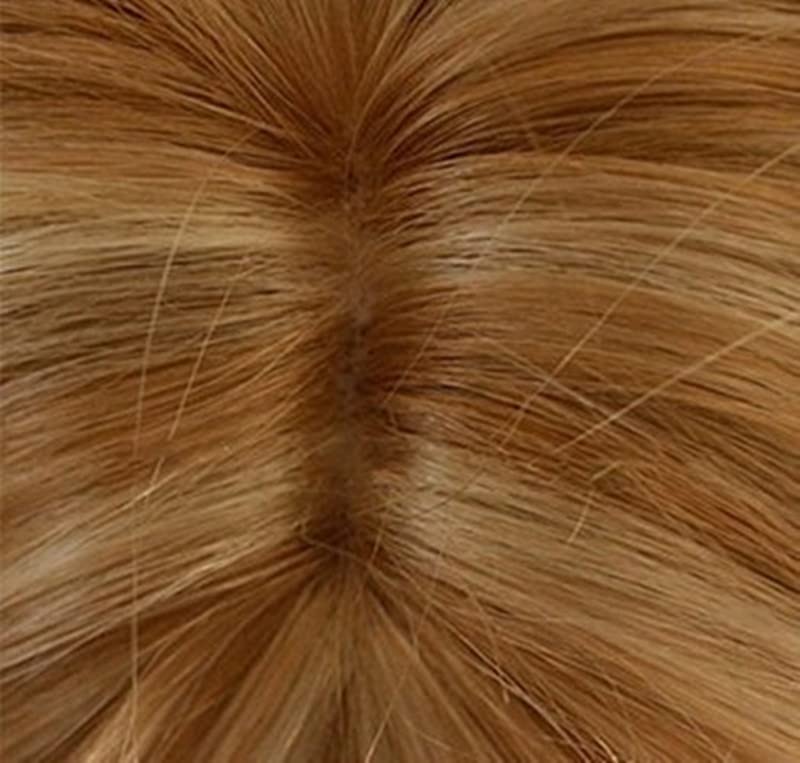 Жена перука AneShe, 2 тона, смесени светли синтетични косата, големи вълни, дълги къдрави перуки с къдрава коса (златист/ светъл)