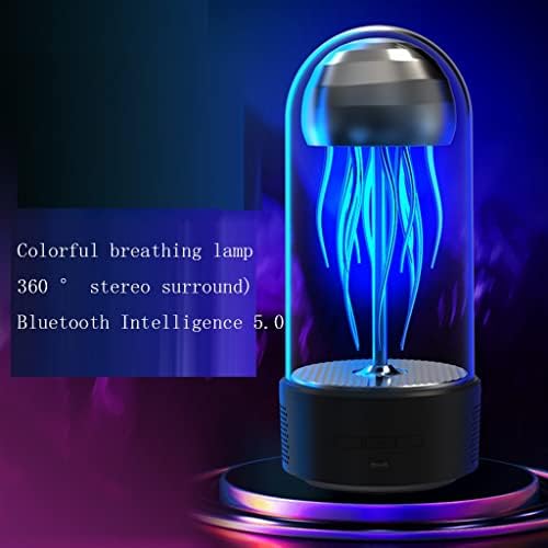 TKHP 360 ° Умна Нощна Лампа Bluetooth Безжична Бързо Зареждане на Преносими Цветна Лампа Led нощна светлина за Декорация на вечерните вечеря (Цвят: черен)