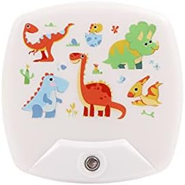 2 Опаковки - за Включване на led нощна светлина с Анимационни Динозавром за деца - монтиран на стената лампа, Сензор за осветеност за сън на деца, Ночники с Автоматично управление, за да се грижи за бебето B