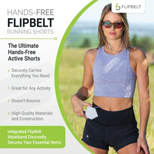 Дамски шорти за бягане FlipBelt – Вграден колан за джогинг FlipBelt за телефон /стоки от първа необходимост, с цип, на американската компания