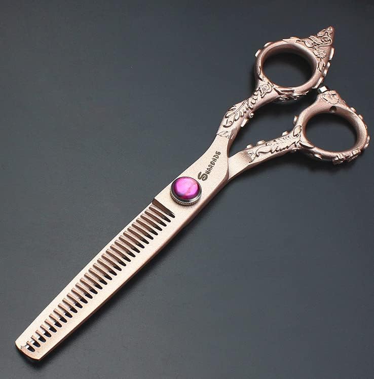 Професионален 6,0-инчов (златен) Ножица за Подстригване на коса, Салонные Многофункционални Фризьорски ножици от неръждаема Стомана 440C, Остри и точни, Са идеални за фризьорския салон и домашна употреба