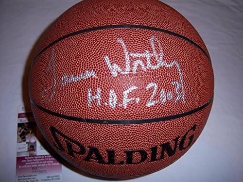 Джеймс Уорти Лосанджелес Лейкърс,копито 2003 Jsa/ coa Подписан Баскетбол - Баскетболни топки с автографи