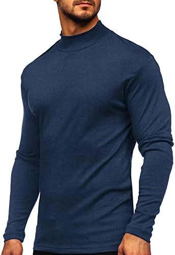 Обикновена Тениски Мъжки Есенно-зимна Риза с кръгло деколте със средна дължина, Монофонични Топ с подплата, Отгоре с дълъг ръкав