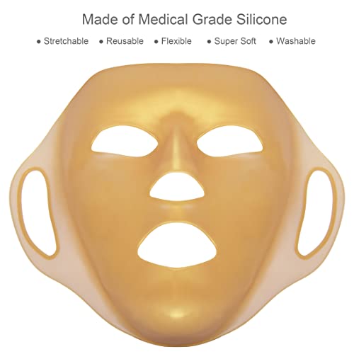 Хидратиращ Маска за лице GELMAY 3D Gold 4 опаковки - Силиконова Маска за лице - Множество маска за лице за жени - Лепенки за лице, които изпаряване