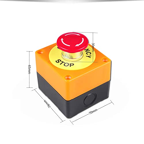 Laisomeke Водоустойчив Бутон превключвател за аварийно спиране, влак кнопочного прекъсвач за аварийно спиране, с червен знак IP65 под формата на Гъбата с предавателна прекъсвач AC660V 10A (жълт)