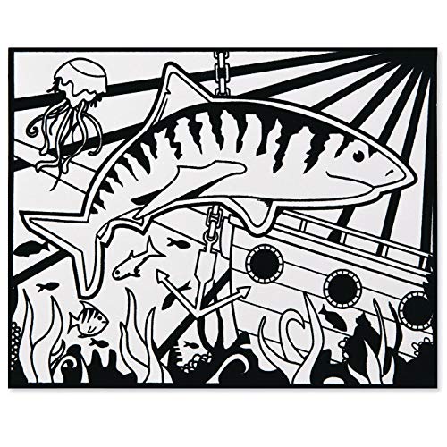 S&S в целия свят-mp-PS1401 Акули бархатного на изкуството! Плакати (опаковка от 12 броя)