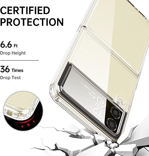 Калъф за Samsung Galaxy Z flip 4 5G 2022, Прозрачен Тънък Калъф за телефон с Прозрачен заден панел от твърдия КОМПЮТЪР, меки ръбове от TPU, тръба на шарнирна Връзка, Не Желтеющий устойчив на удари Тънък Защитен калъф