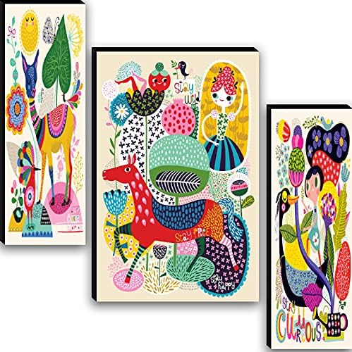wallmax Комплект от 3 теми на детския Декор Съвременно Изкуство Домашен Декоративен Подарък Стенни Картини За Хола 12 инча x 18 инча Картини WAG-JM70148