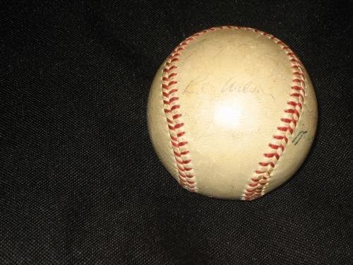 1955 Отбор Тигри (14), Бейзбол Ола Харриджа с автограф, Ел Калин, Jsa - Бейзболни топки с автографи