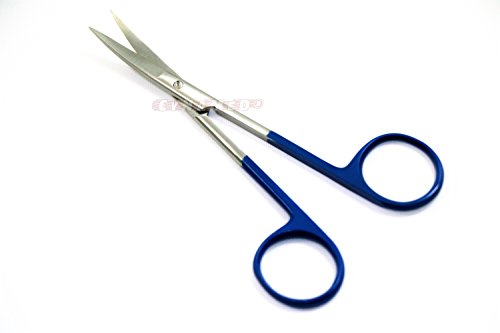 1 Извити ножици за блендата 4,5 SUPERCUT Micro Ножици Син цвят (CYNAMED)