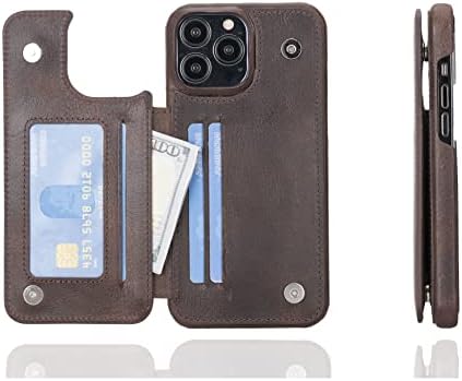 BOULETTA Чанта-портфейл за iPhone 13 Pro Max с държач за карти RFID Магнитен Флип Калъф за Телефон от Естествена Кожа с 3 Слота за карти за мъже и Жени 6,7 инча