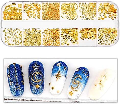 Комплект за 3D дизайн на ноктите Kare & Kind - Кристали, скъпоценни камъни, Кристали, скъпоценни камъни, Нит - Златен Металик, Цветни Блестящи Нитове - Етикети за аксесоари