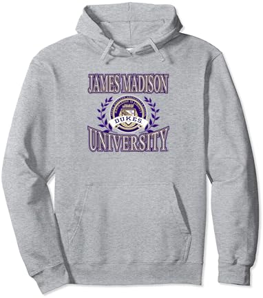 Логото на James Madison Dukes Laurels Официално Лицензиран Пуловер с качулка